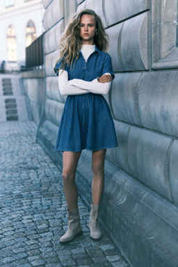Vestido denim con cord?n de ajuste - H&m фото 3