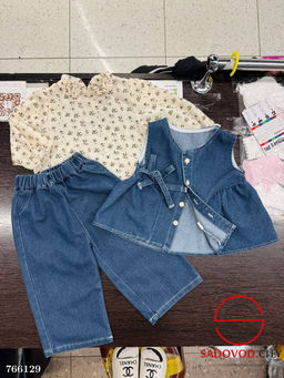 Джинсовый костюм тройка для девочки - Bruno фото 3