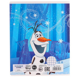 Цена за 20 шт. Тетрадь в клетку 12 листов, 5 видов МИКС, обложка мелованный картон, «Холодное сердце»