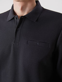 Polo Yaka Uzun Kollu Erkek Sweatshirt