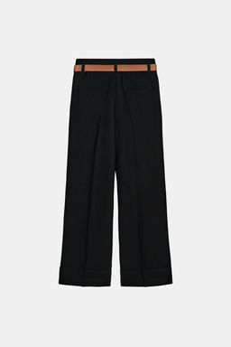 TROUSERS WITH TURN-UP CUFFS AND BELT - Zara фото 31