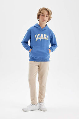 Толстовка с капюшоном и принтом для мальчиков - Defacto фото 2