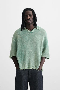 WASHED KNIT POLO SHIRT - Zara фото 2