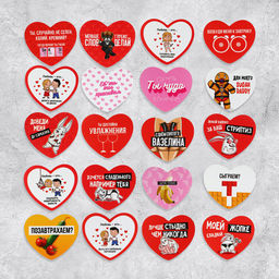 Цена за 20 шт. Открытки-валентинки МИКС Для взрослых, 7?6 см