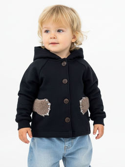 Толстовка на пуговицах 22-0234 черный - Mini maxi фото 4