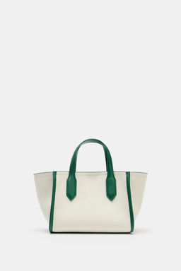 BOLSO MINI SHOPPER CANVAS / Verde - Zara фото 3
