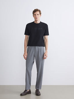 Bisiklet Yaka Bask?l? Erkek Ti??rt