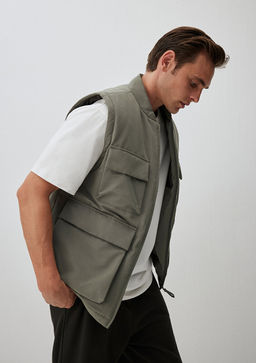 Cep Detayl? Yesil Sisme Yelek - Mavi фото 2