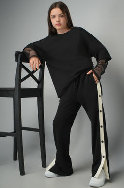 Брюки для девочки с заклепками из футера Happyfox