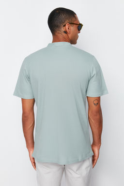 TRENDYOL MAN Siyah Slim Fit Hakim Yaka K?sa Kollu Orme Pike Yazl?k Gomlek TMNSS22GO0025 - Trendyolmilla фото 16