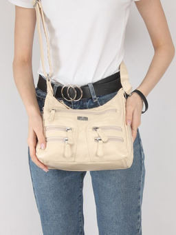 Сумка женская искусственная кожа Guecca-RY 018, 1отд+карм/пер, плечевой ремень, светло-бежевый SALE 245436 - Adelia фото 10