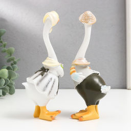 Набор фигурок полистоун «Гусь с гусыней», 2 шт., 16.5×7.5×6 см