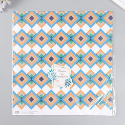 Цена за 5 шт. Бумага для скрапбукинга двусторонняя «Ромбы», плотность 180 г, 30.5×32 см