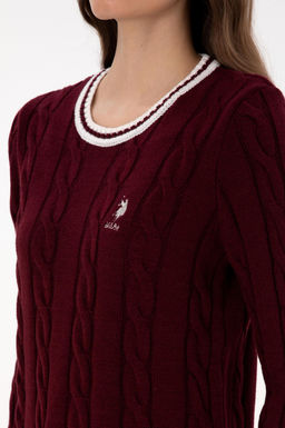 Kad_n Bordo Bisiklet Yaka Kazak - U.s. polo assn фото 7