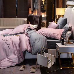 КПБ Mency однотонный с вышивкой MENO017 Евро