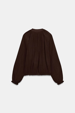 CHAQUETA ORGANZA PLISADA / Marr?n - Zara фото 6