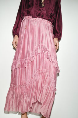 RUFFLED MIDI SKIRT - Zara фото 5