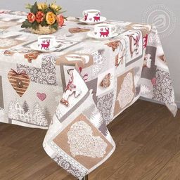Столовый набор Лапландия:скатерть 150*180 см.+6 салф. рогожка - Лен поволжья фото 2