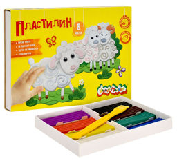 Пластилин Каляка-Маляка 8 цветов 120 г, со стеком