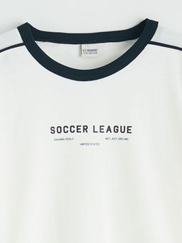 Bisiklet Yaka Bask?l? Erkek ?ocuk Ti??rt