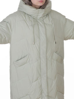 8883 LT. GREEN Пальто зимнее женское (150 гр. холлофайбер)