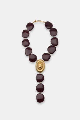 COLLAR PIEDRAS CONCHA / Dorado - Zara фото 2