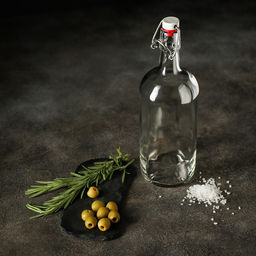 Цена за 12 шт. Бутылка, 1 л, с бугельным замком, стекло, прозрачная