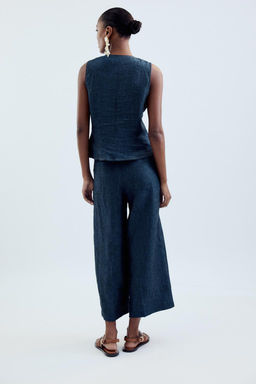 DOUBLE-BREASTED LINEN WAISTCOAT - Zara фото 4