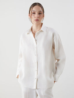 Oversize %100 Keten Kad?n G?mlek