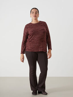 Bisiklet Yaka Desenli Kad?n Bluz