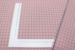 Вареный (стираный) хлопок Черная клетка (1.8*1.8см) цв.пыльный розово-сиреневый, ш.2.5м, хл-100% - Купава фото 4