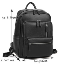 Рюкзак мужской, кожа, MIRONPAN 19153 Черный фото 2