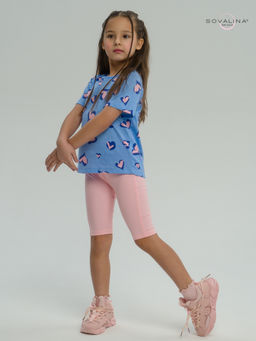 Костюм Актив розовые сердечки на голубом-розовый - Sovalina фото 18