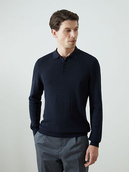 Polo Yaka Uzun Kollu Erkek Triko Kazak