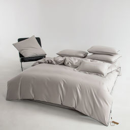 Комплект постельного белья Однотонный Сатин Элитный OCE002 Дуэт Семейный 4 Наволочки