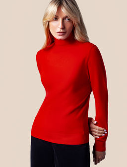 VILATTE / Водолазка тонкой вязки из хлопка с нейлоном  фото 5