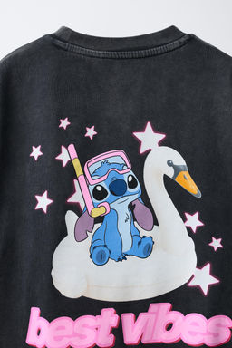 CAMISETA EFECTO LAVADO LILO & STITCH  DISNEY / Gris antracita - Zara фото 4