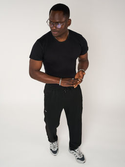 Брюки джоггеры спортивные большого размера мужские черного цвета 006Ch - FUYOUKAI фото 16