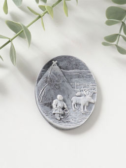 Магнит "У чума" (барельеф), 6,5см