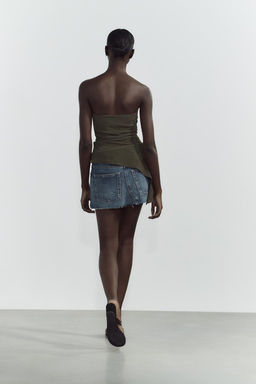 TEXTURED BANDEAU TOP - Zara фото 11