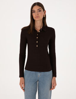 Kahverengi Slim Fit _rme Bluz