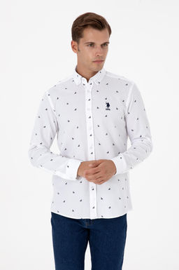 Erkek Beyaz Uzun Kollu G_mlek Sepette S_rpriz _ndirim - U.s. polo assn фото 3