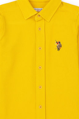 Шафрановая рубашка с длинным рукавом для мальчика - U.s. polo assn фото 3