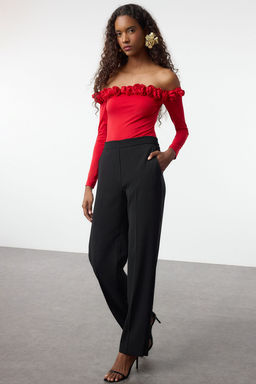 Trendyolmilla K?rm?z? Gul Detayl? Orme Body TPRAW25BD00015  фото 2