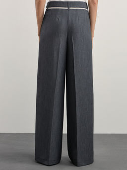 Брюки широкие со шнурком на поясе / Zarina  фото 4