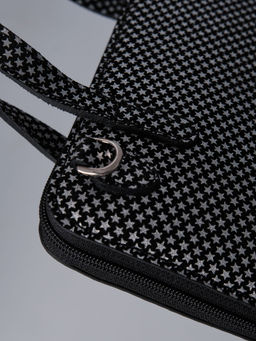 Сумка кожаная Azaro 30850 черный-звезды