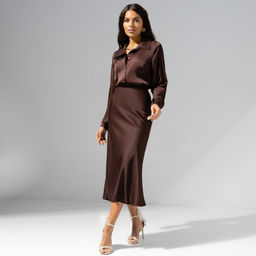 Юбка из шелка Сияю от удовольствия (brown) - Charutti фото 7