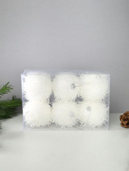 Новогоднее украшение Шары 6 штук 7 см / WF-208 /уп 72/белые - ГалеонТрейд фото 4