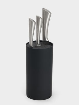 Подставка для ножей с наполнителем Доляна «Нео», 22×11 см, покрытие софт тач, чёрная