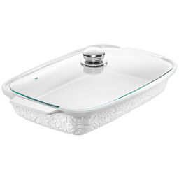 Блюдо д/запекания и сервировки 1,8 л 34*21,5*10,5 см "Лоза" со стеклянной крышкой, прямоугольное